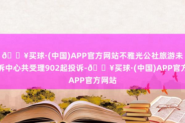 🔥买球·(中国)APP官方网站不雅光公社旅游未便投诉中心共受理902起投诉-🔥买球·(中国)APP官方网站