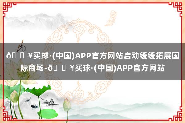 🔥买球·(中国)APP官方网站启动缓缓拓展国际商场-🔥买球·(中国)APP官方网站