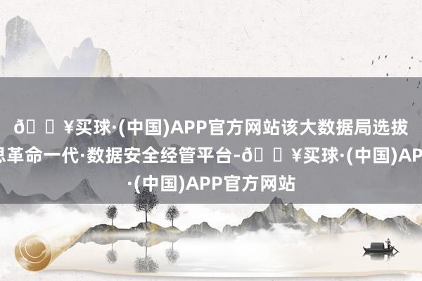 🔥买球·(中国)APP官方网站该大数据局选拔部署好意思革命一代·数据安全经管平台-🔥买球·(中国)APP官方网站