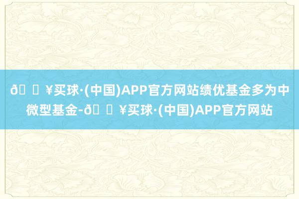 🔥买球·(中国)APP官方网站绩优基金多为中微型基金-🔥买球·(中国)APP官方网站