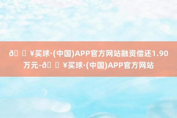 🔥买球·(中国)APP官方网站融资偿还1.90万元-🔥买球·(中国)APP官方网站