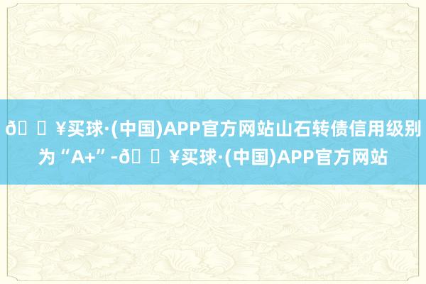 🔥买球·(中国)APP官方网站山石转债信用级别为“A+”-🔥买球·(中国)APP官方网站