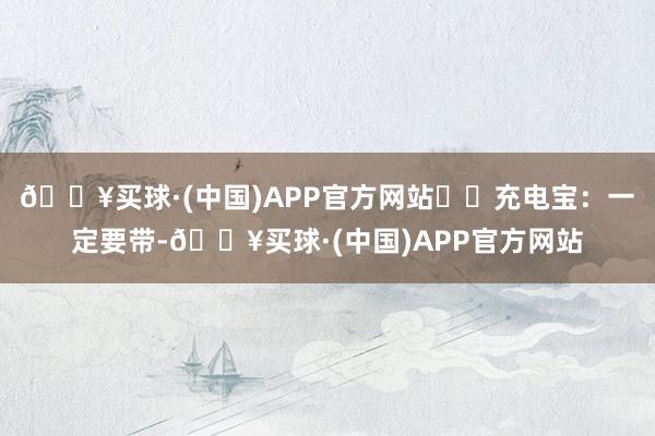 🔥买球·(中国)APP官方网站✔️充电宝：一定要带-🔥买球·(中国)APP官方网站