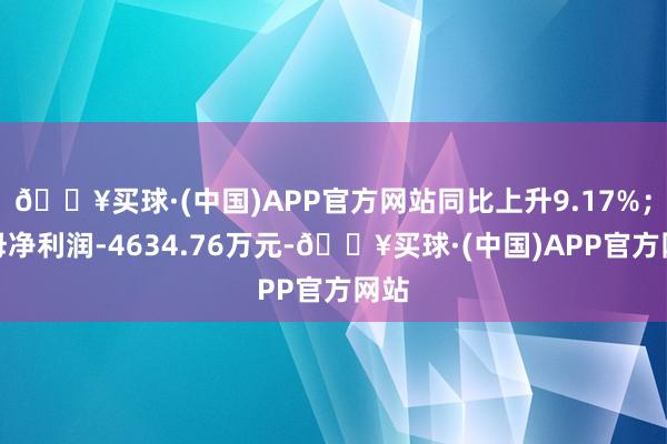 🔥买球·(中国)APP官方网站同比上升9.17%；归母净利润-4634.76万元-🔥买球·(中国)APP官方网站