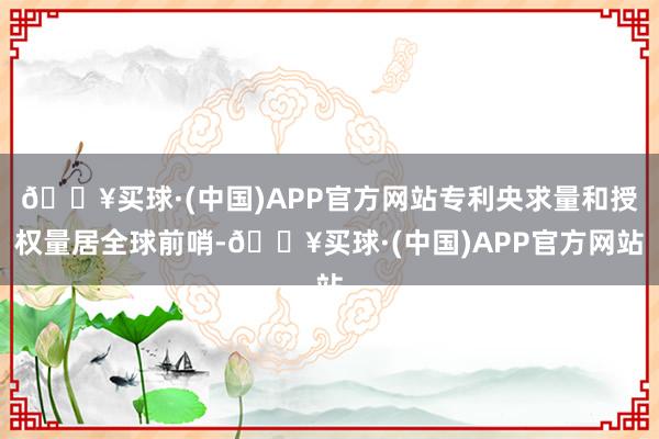 🔥买球·(中国)APP官方网站专利央求量和授权量居全球前哨-🔥买球·(中国)APP官方网站