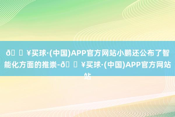 🔥买球·(中国)APP官方网站小鹏还公布了智能化方面的推崇-🔥买球·(中国)APP官方网站