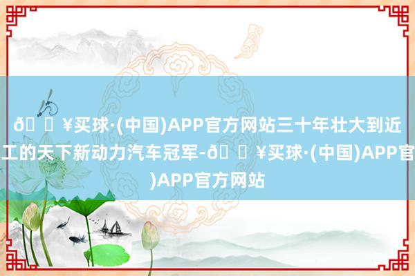 🔥买球·(中国)APP官方网站三十年壮大到近百万职工的天下新动力汽车冠军-🔥买球·(中国)APP官方网站