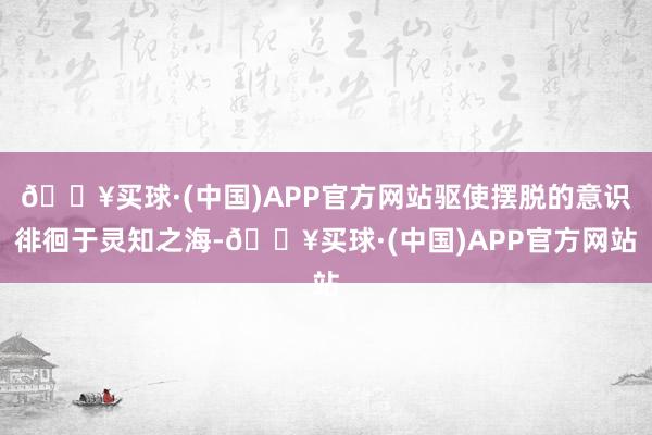 🔥买球·(中国)APP官方网站驱使摆脱的意识徘徊于灵知之海-🔥买球·(中国)APP官方网站